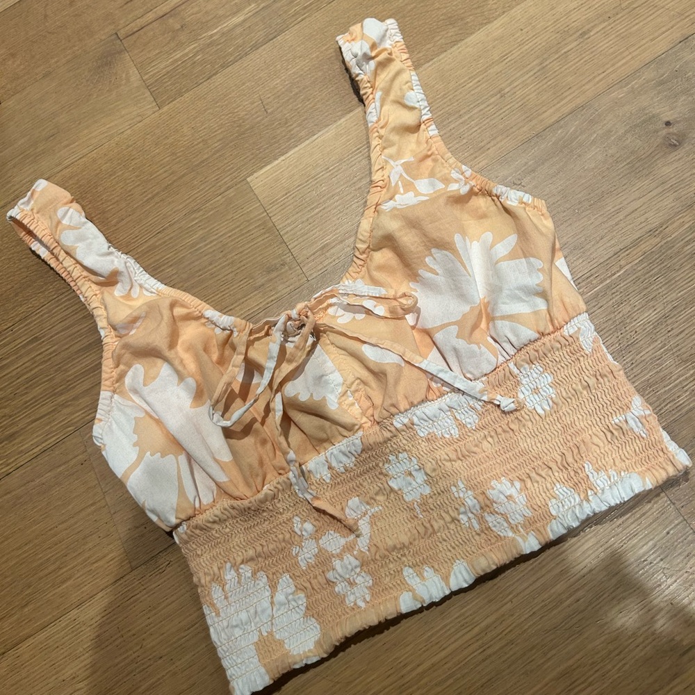 Orange Floral Crop Top